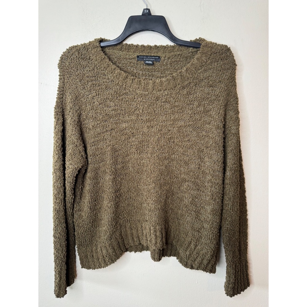 Social Standard by Sanctuary Olive Green Chenille Knit Sweater